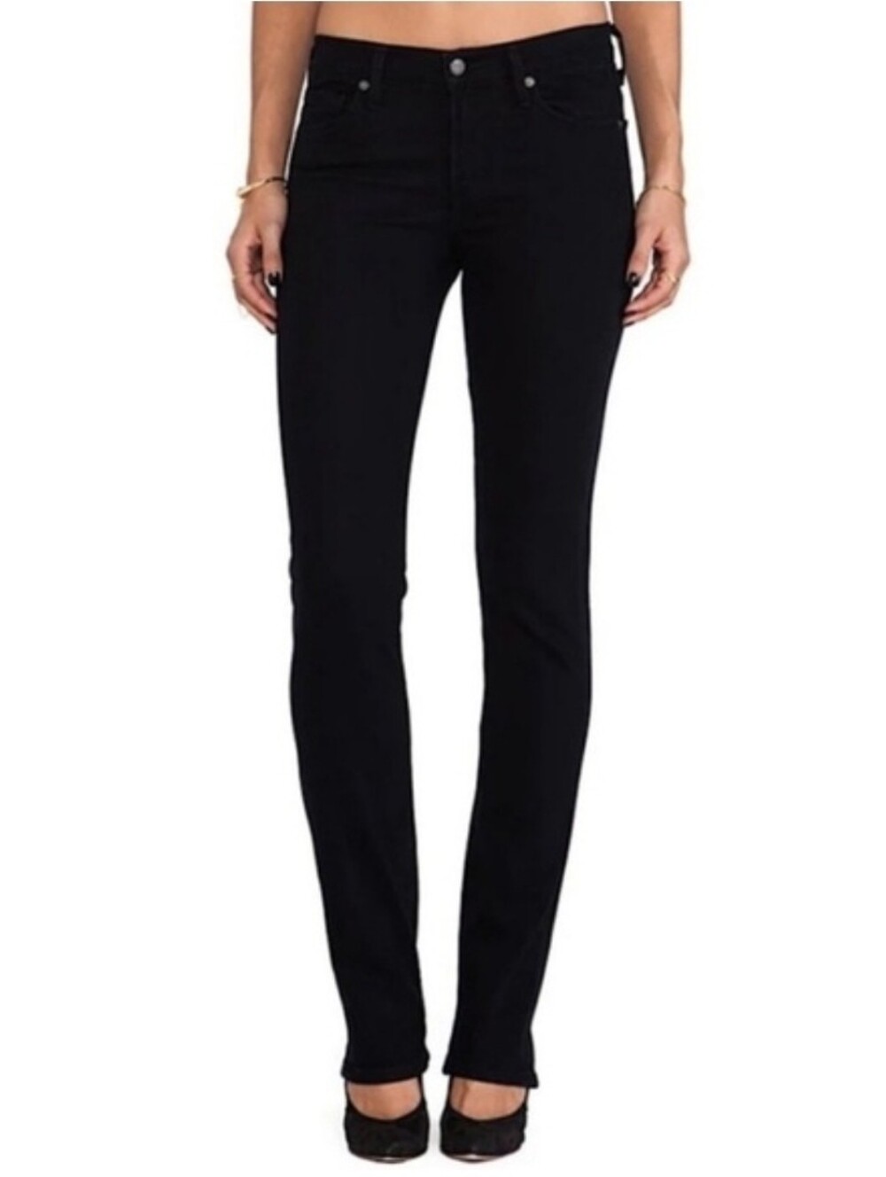 Citizens of Humanity Elson Medium Rise Straight Leg Jean Stretch Black 26